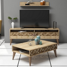 Hanah Home Conjunto de muebles de salón Line - Oak